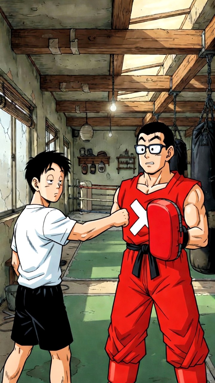 半拍遅れる生徒のジャブ