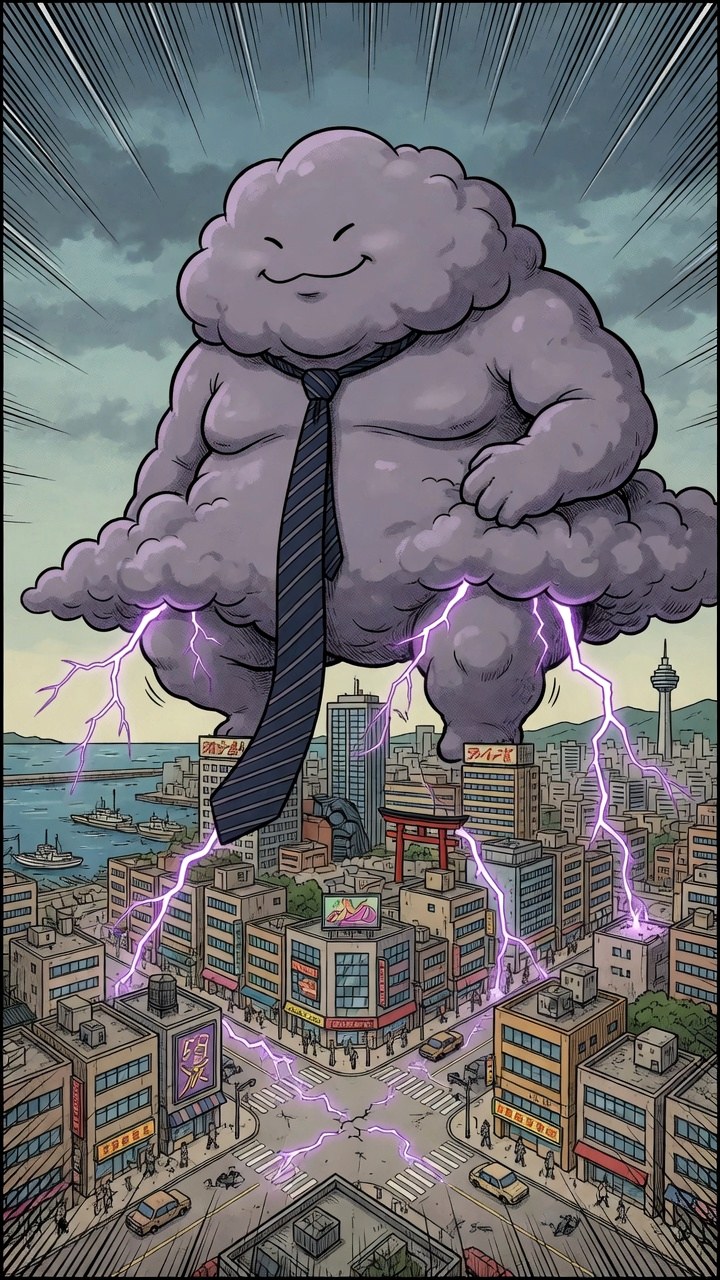 ネクタイの紫の雲