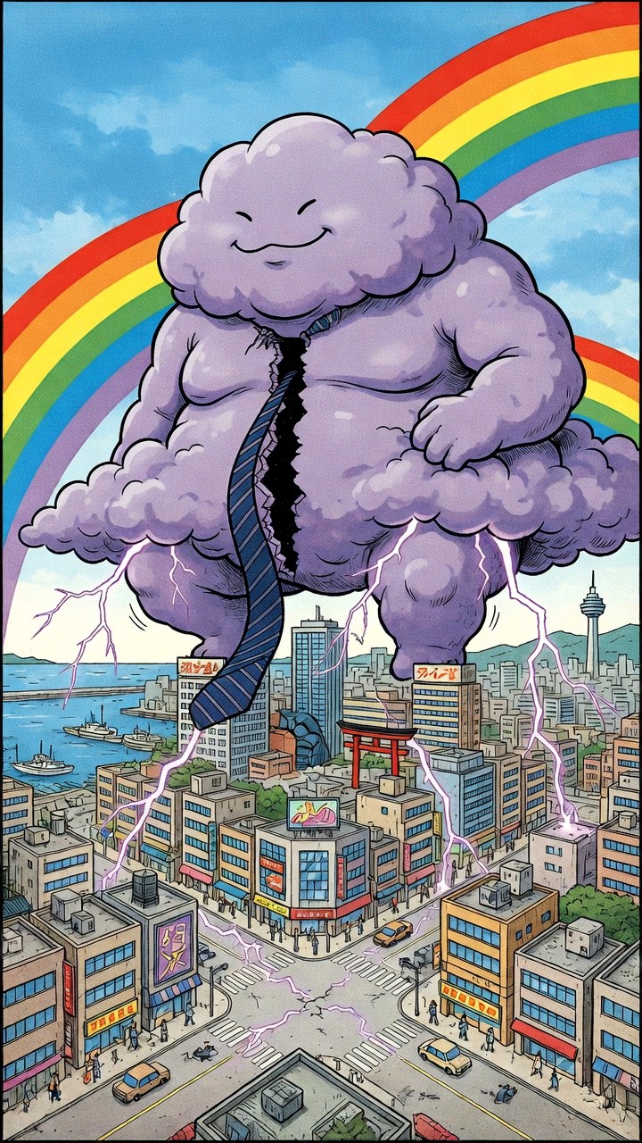 裂ける雲とほどけるネクタイ