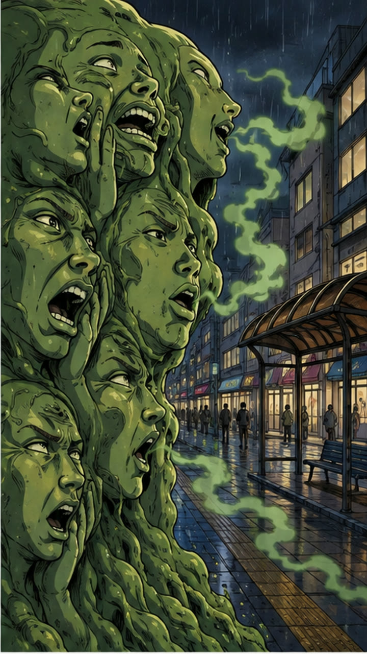 煙を吐くウワサモンスター