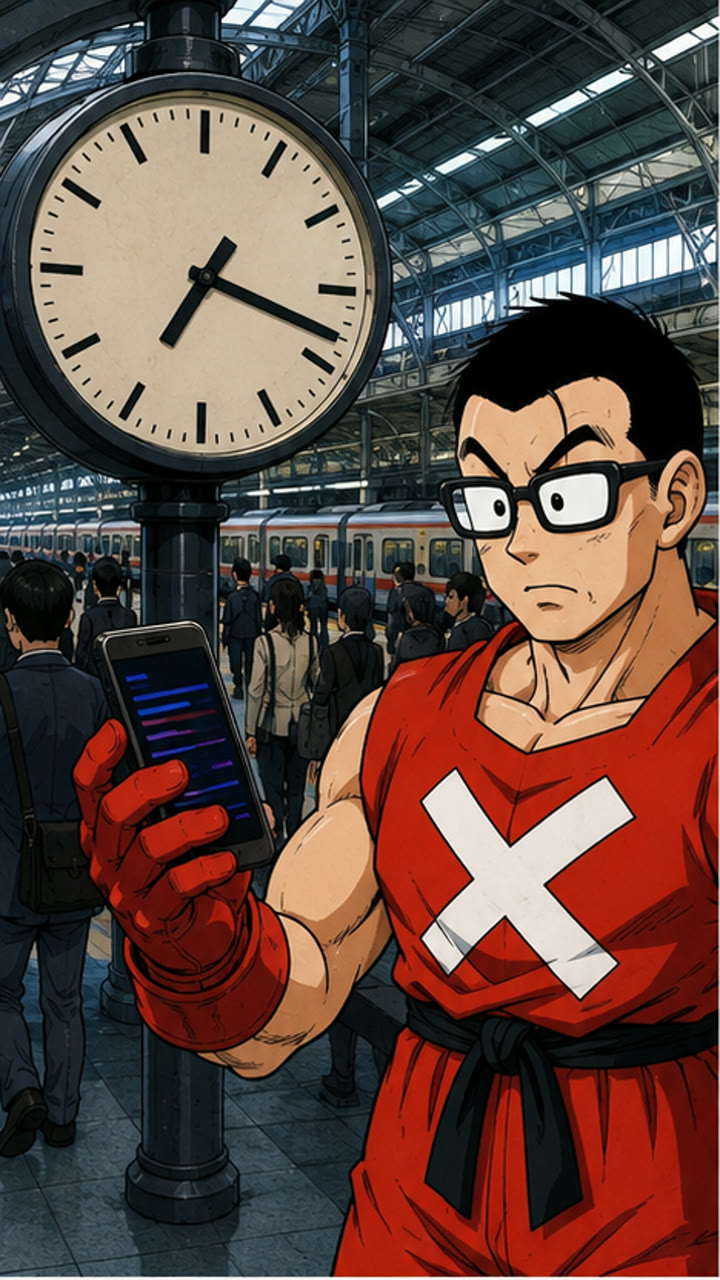 駅の時計と端末の時刻のずれ