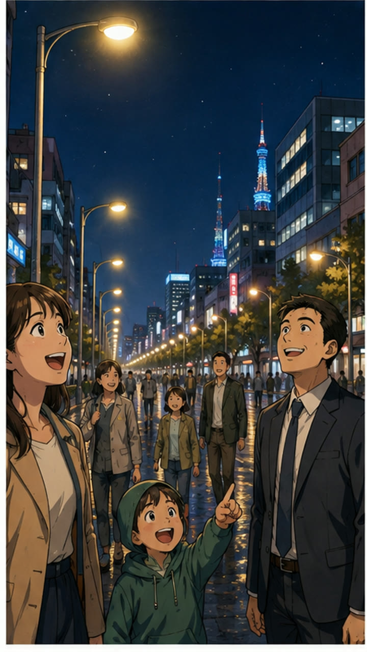 灯りが戻る福岡の夜