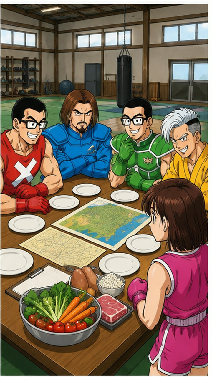 皿を囲む五人の作戦会議
