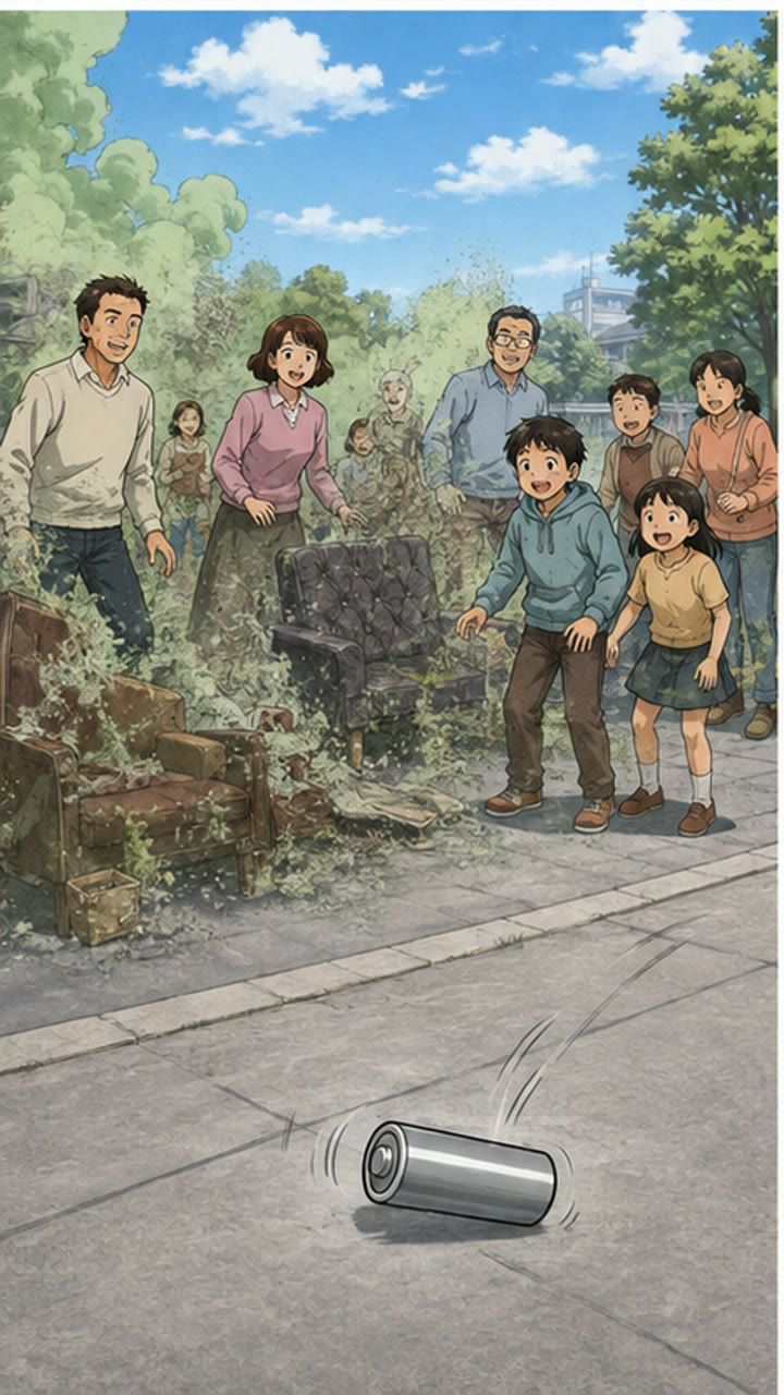 霧が消えて立ち上がる人々