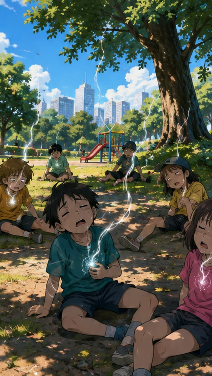 公園で力を失う人々