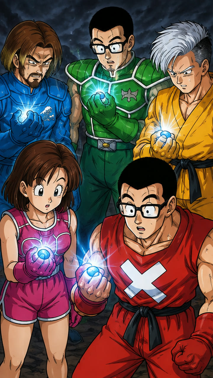 五人の拳に戻る青い熱