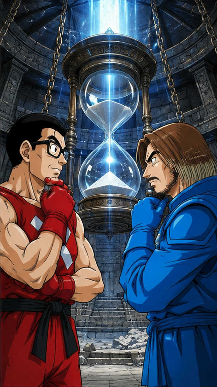 砂時計と石の模様を比べるりょうた