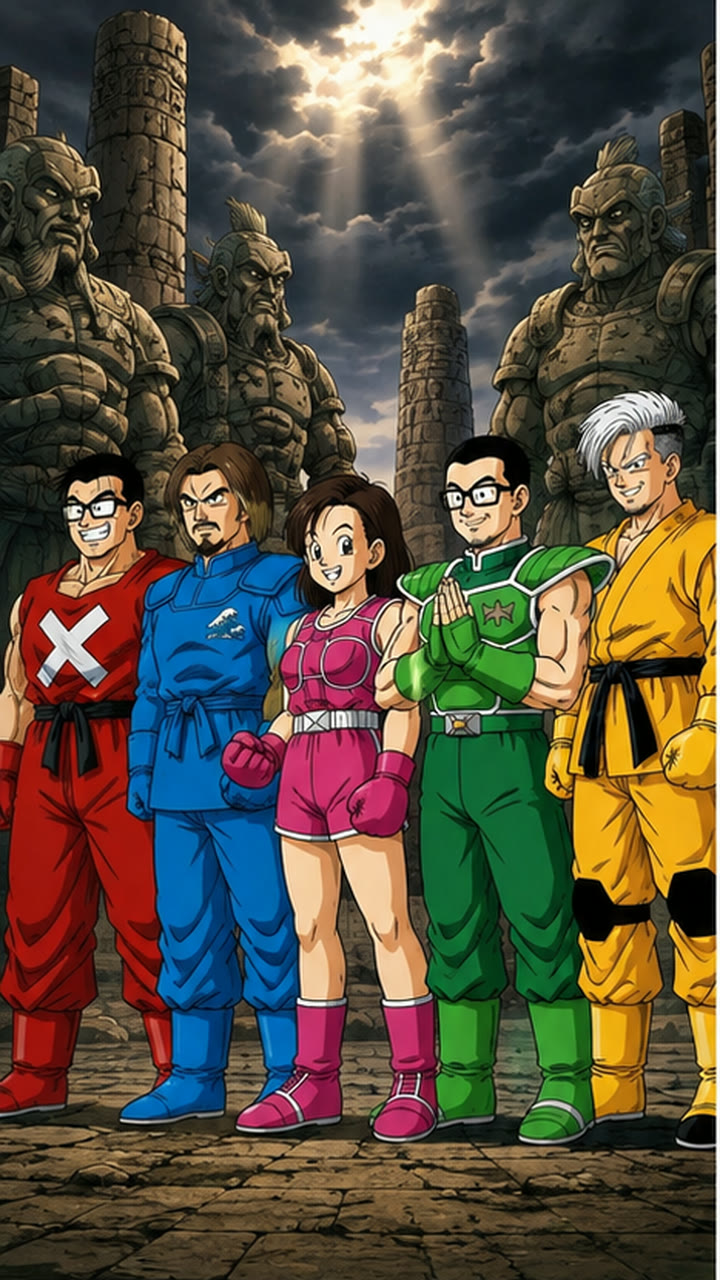 過去の守り手と並ぶ五人