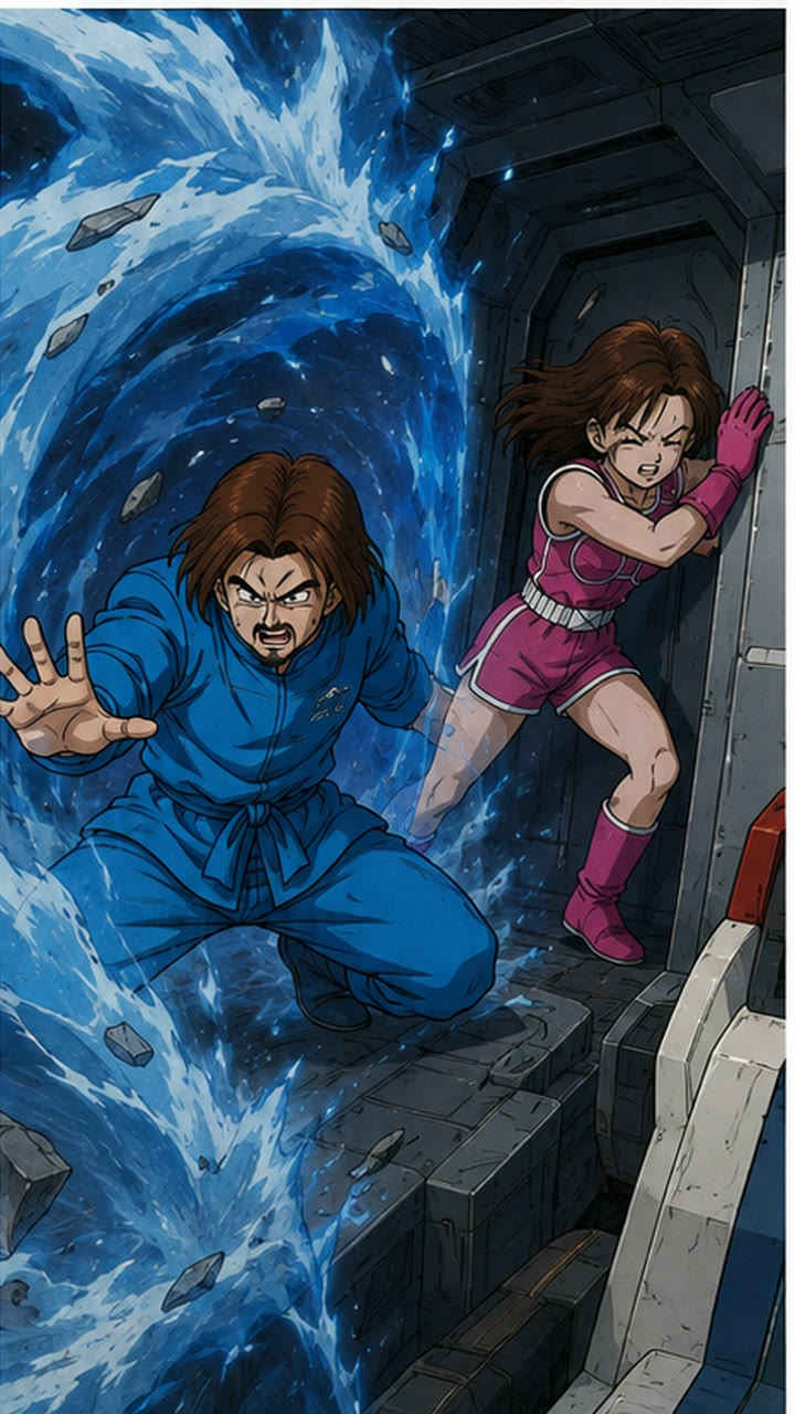 崩れる波と踏みとどまるたえ