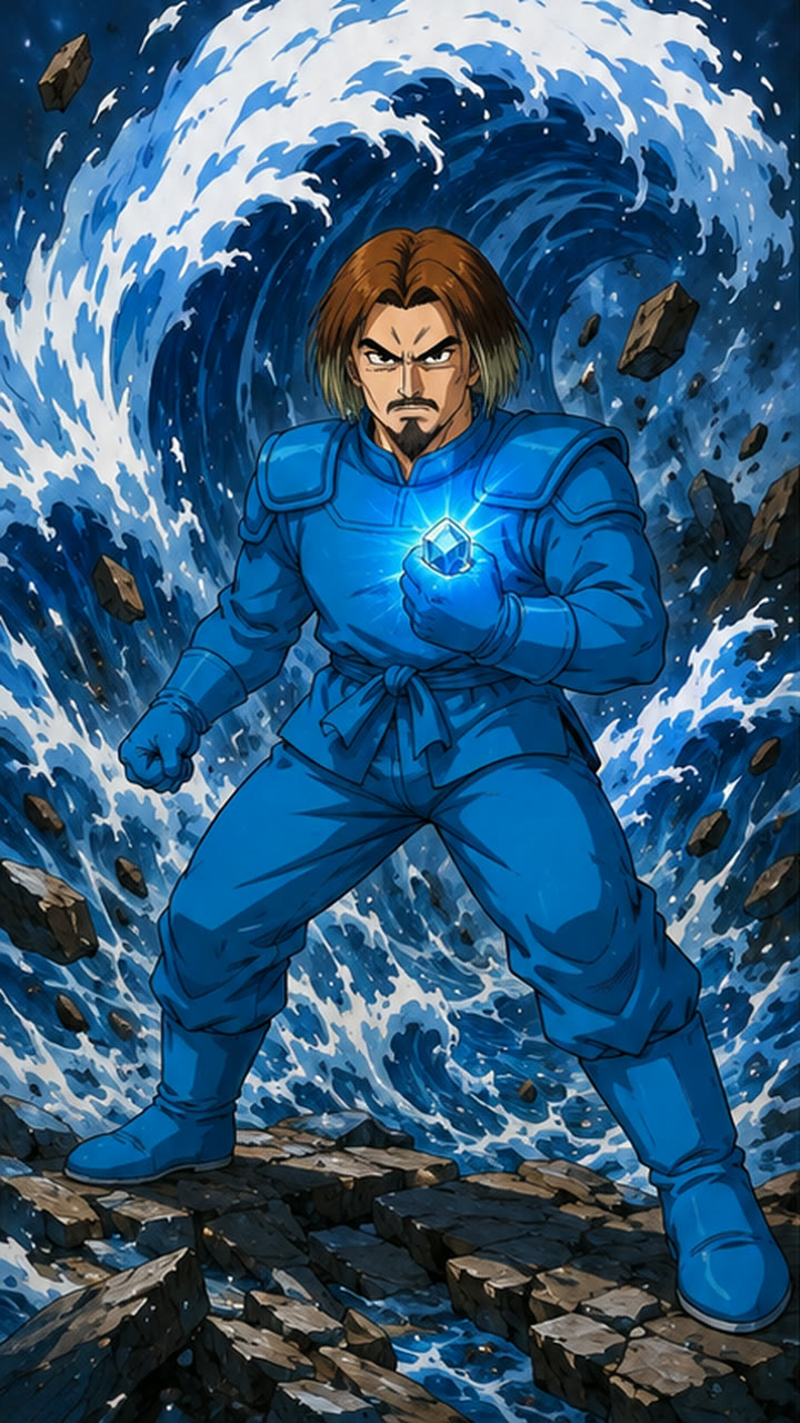崩れる波で立つけんた