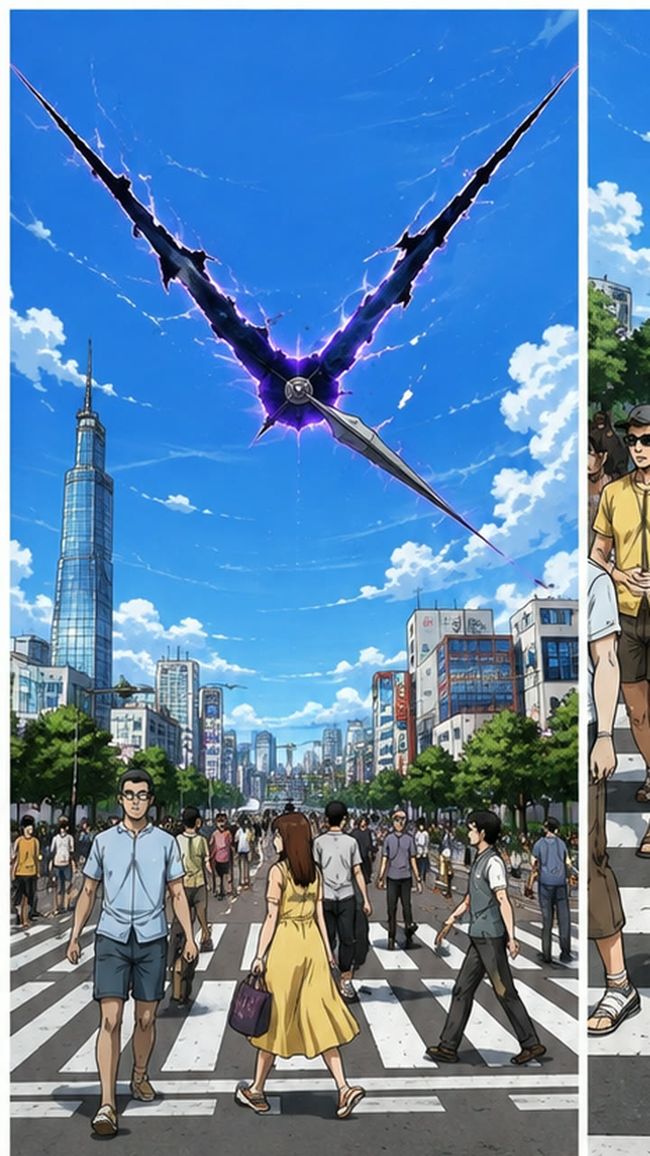 空を裂く時計針の亀裂