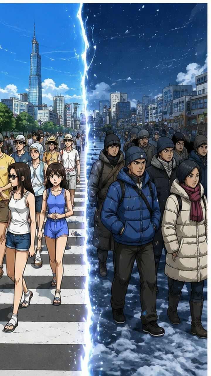 一つの交差点に重なる二季