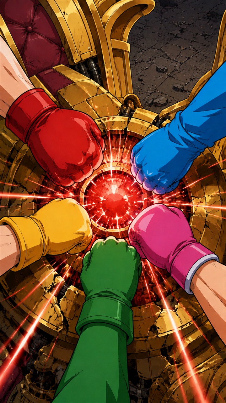 制御核へ届く五人の拳